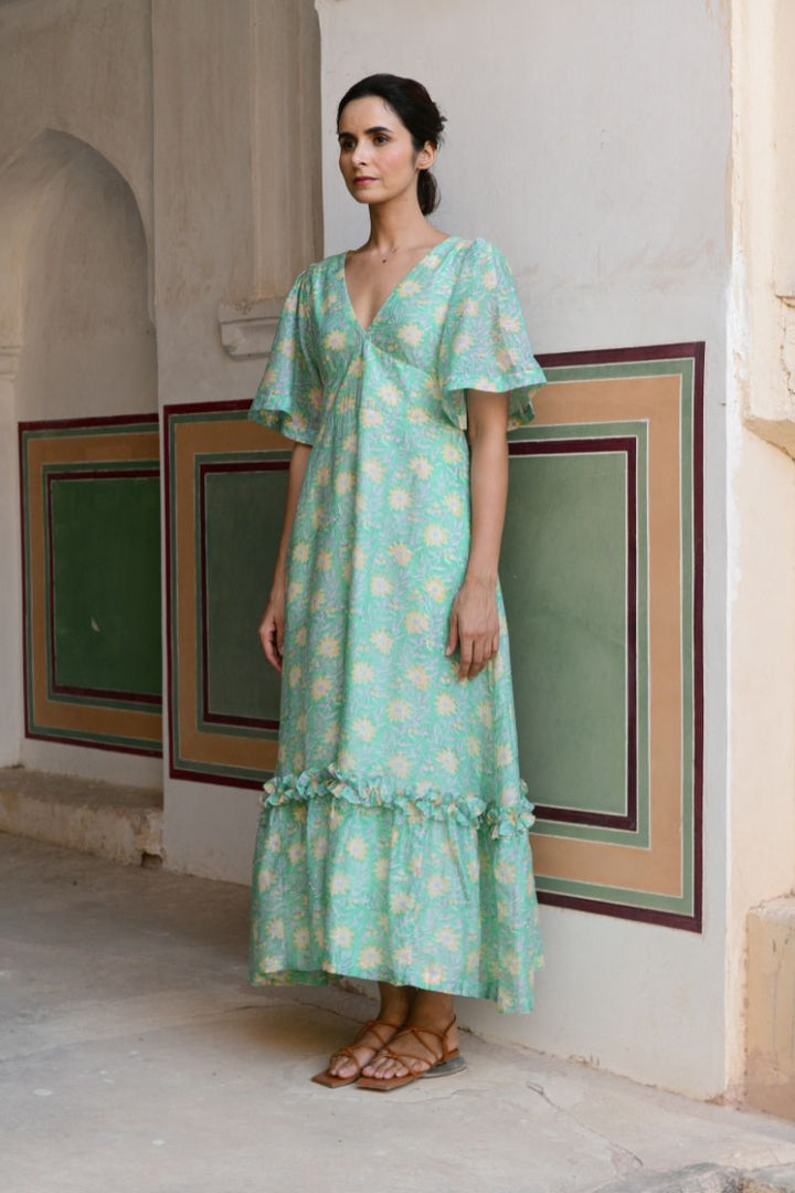 Bella Chanderi Silk Maxi dress