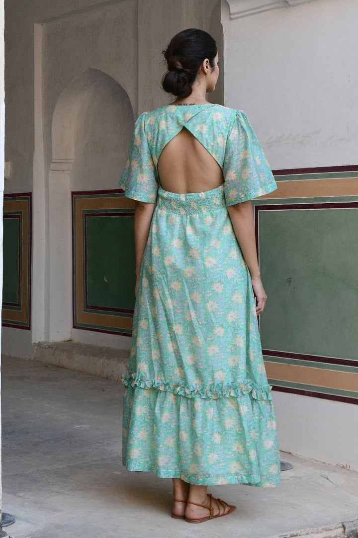 Bella Chanderi Silk Maxi dress