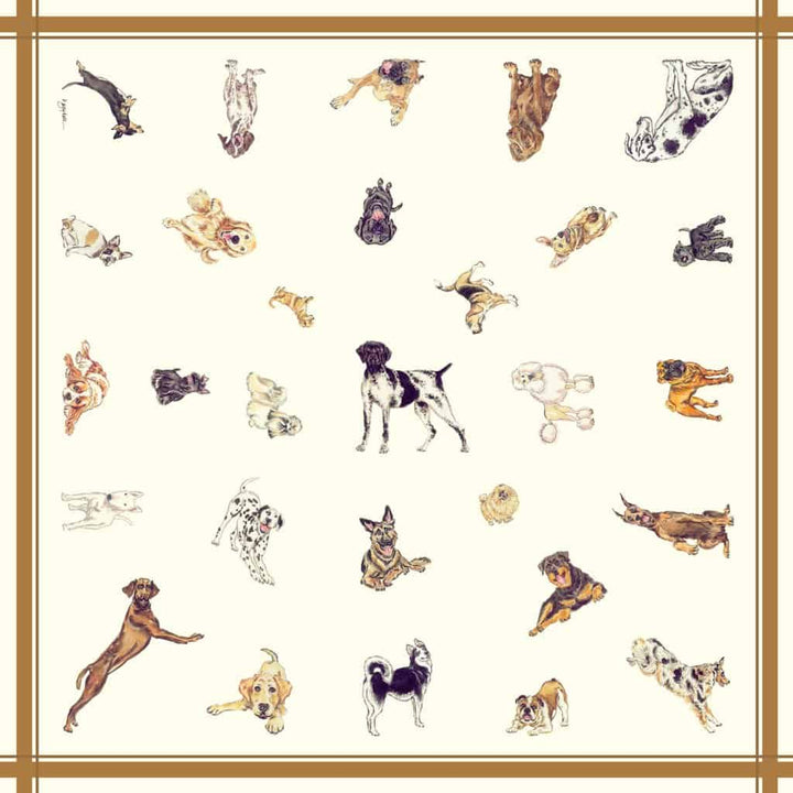 Ivory Pups Silk Twill Dog Scarf