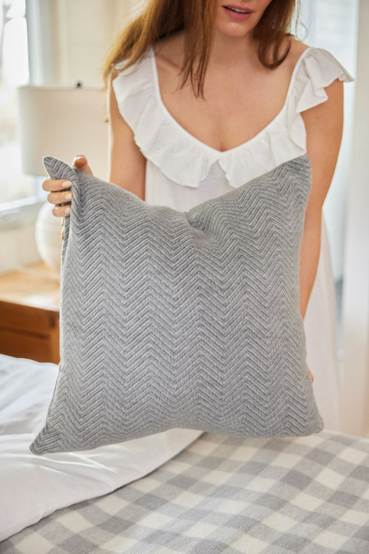 Bayside Herringbone Throw Pillow Covers