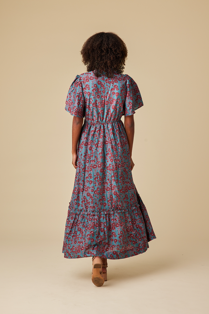 Olbia Chanderi Silk Maxi Dress
