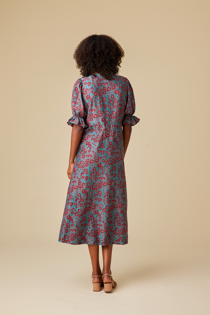 Isola Chanderi Silk Midi Dress