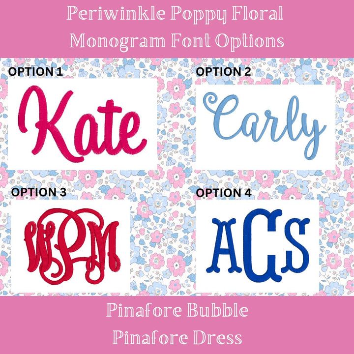Periwinkle Poppy Floral Pinafore Bubble