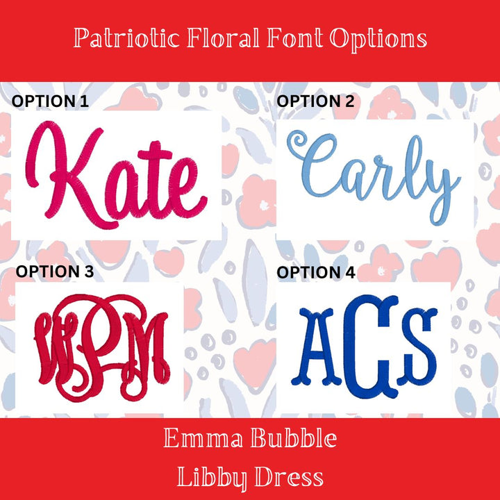 Patriotic Floral Pima Emma Bubble