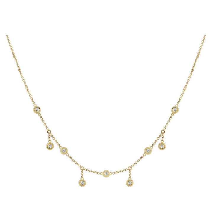 Alternating Diamond Drop Station Necklace