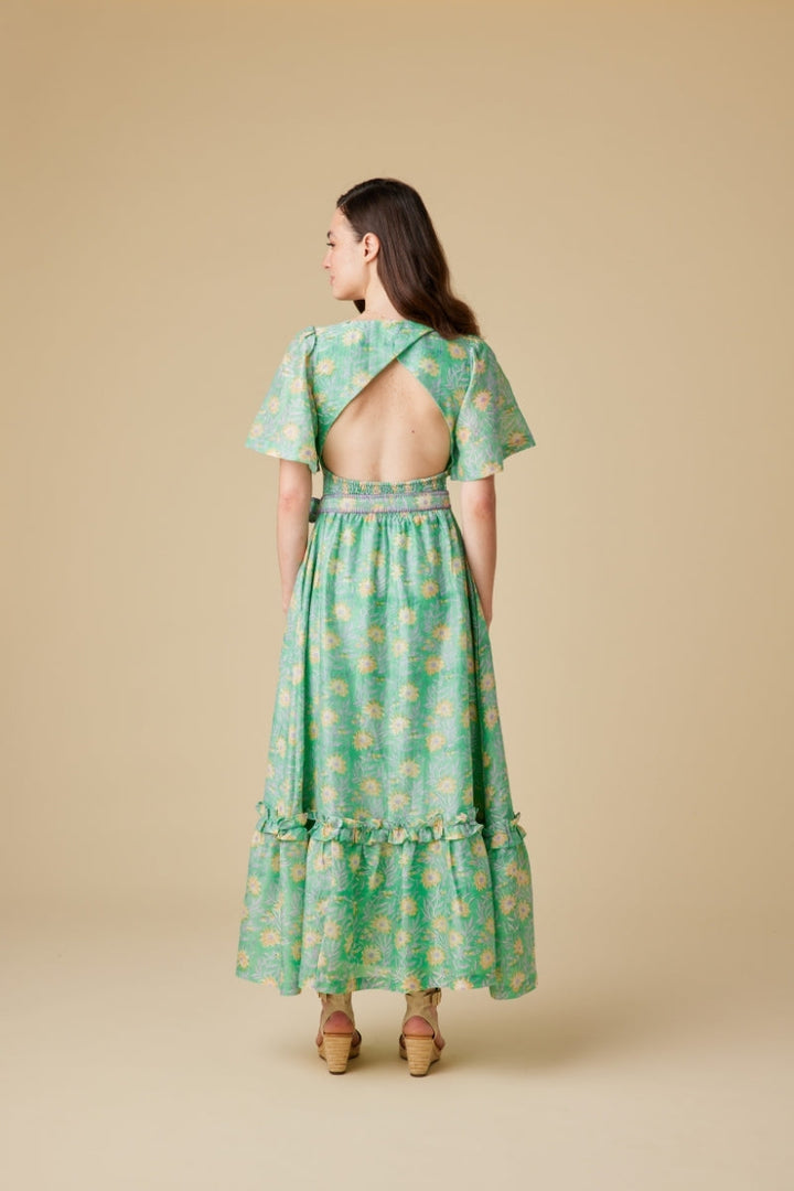 Bella Chanderi Silk Maxi dress