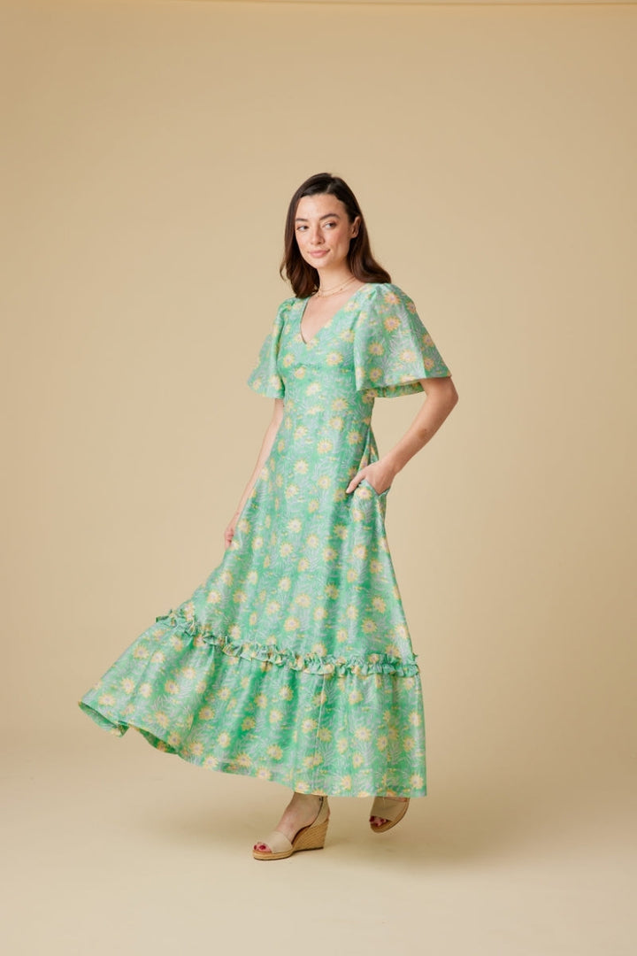 Bella Chanderi Silk Maxi dress