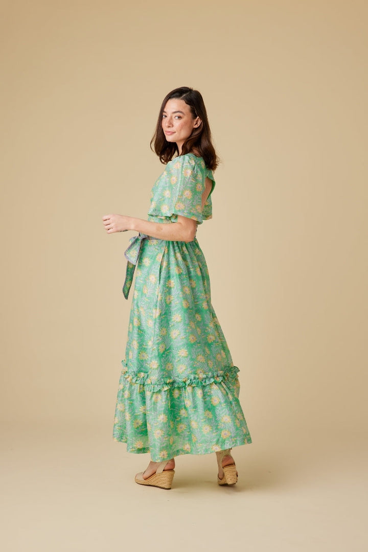 Bella Chanderi Silk Maxi dress