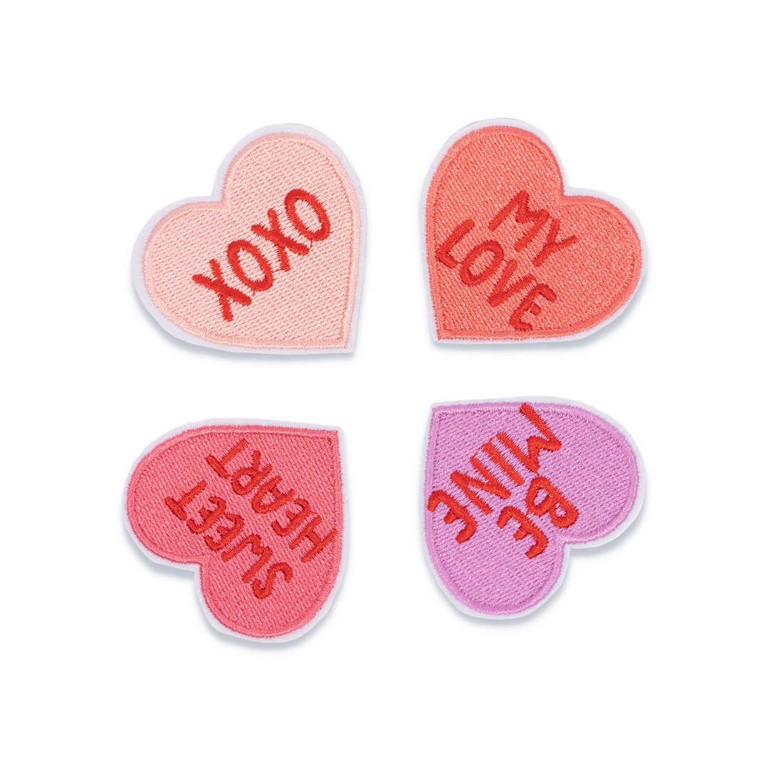 Conversation Hearts Patches (Set of 4)