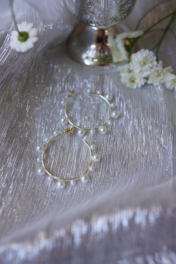 petite pearly hoop