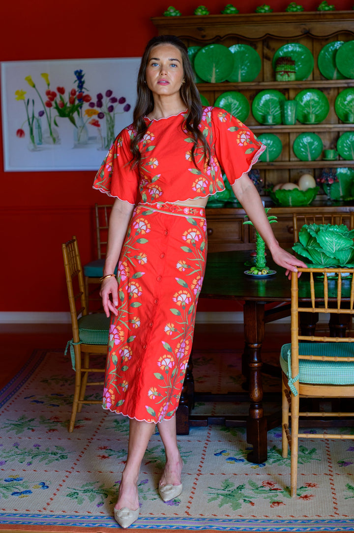 Paloma Top in Indian Flower Poppy