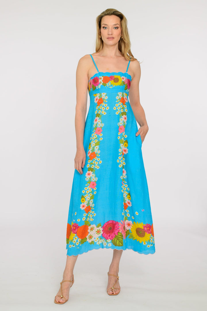 Annalisa Dress in Wildflower Aqua