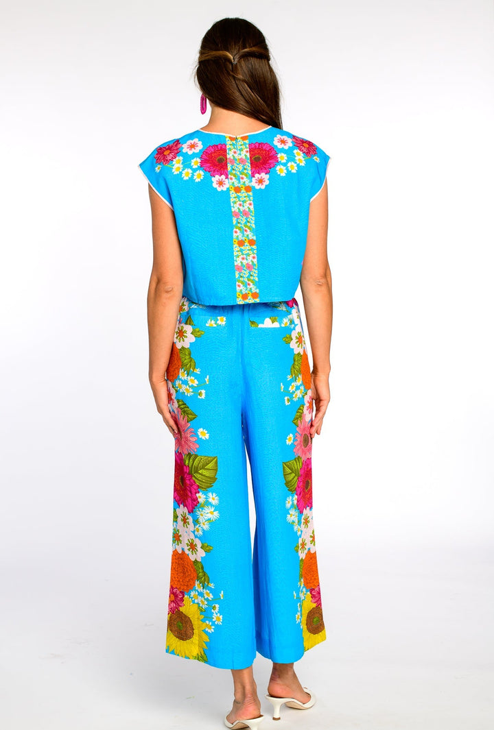 Presley Pants in Wildflower Aqua