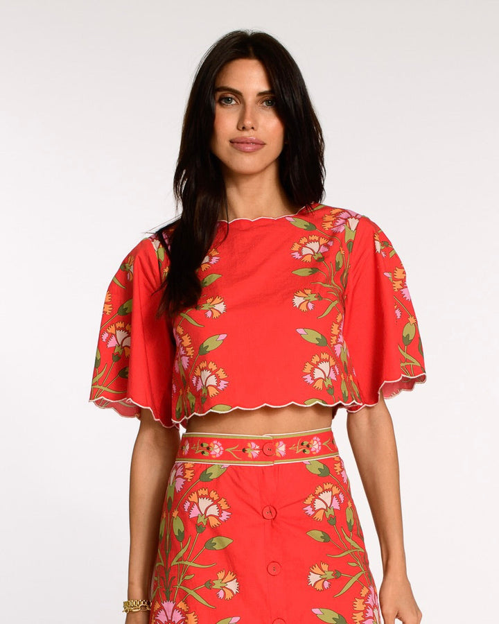 Paloma Top in Indian Flower Poppy