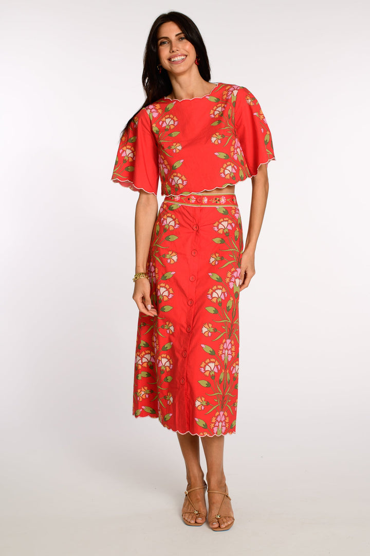 Paloma Top in Indian Flower Poppy