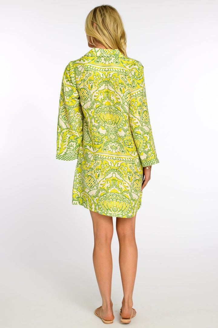 Taylor Dress in Damask Limeade