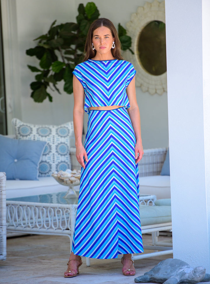 Anita Skirt in French Blue Stripe