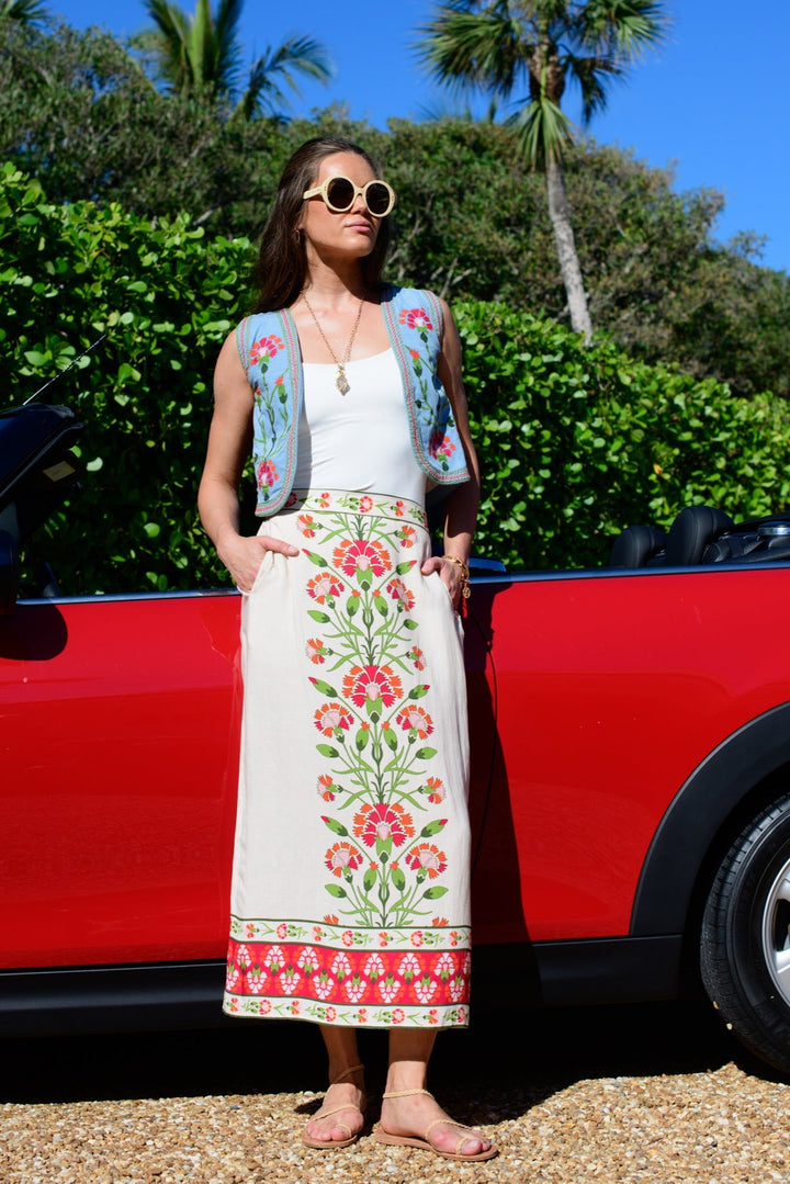 Phoebe Skirt in Indian Flower Ivory