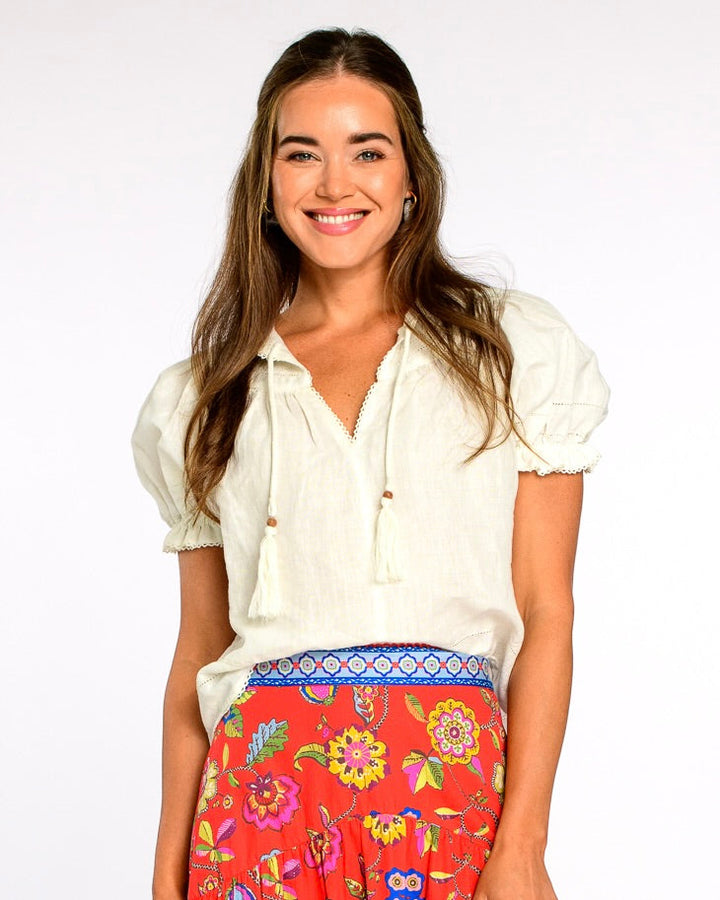 Kiki Top in Egret