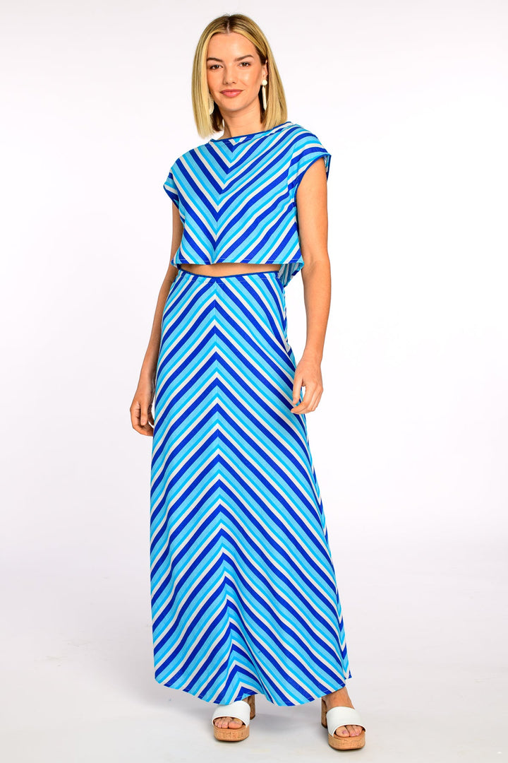 Anita Skirt in French Blue Stripe