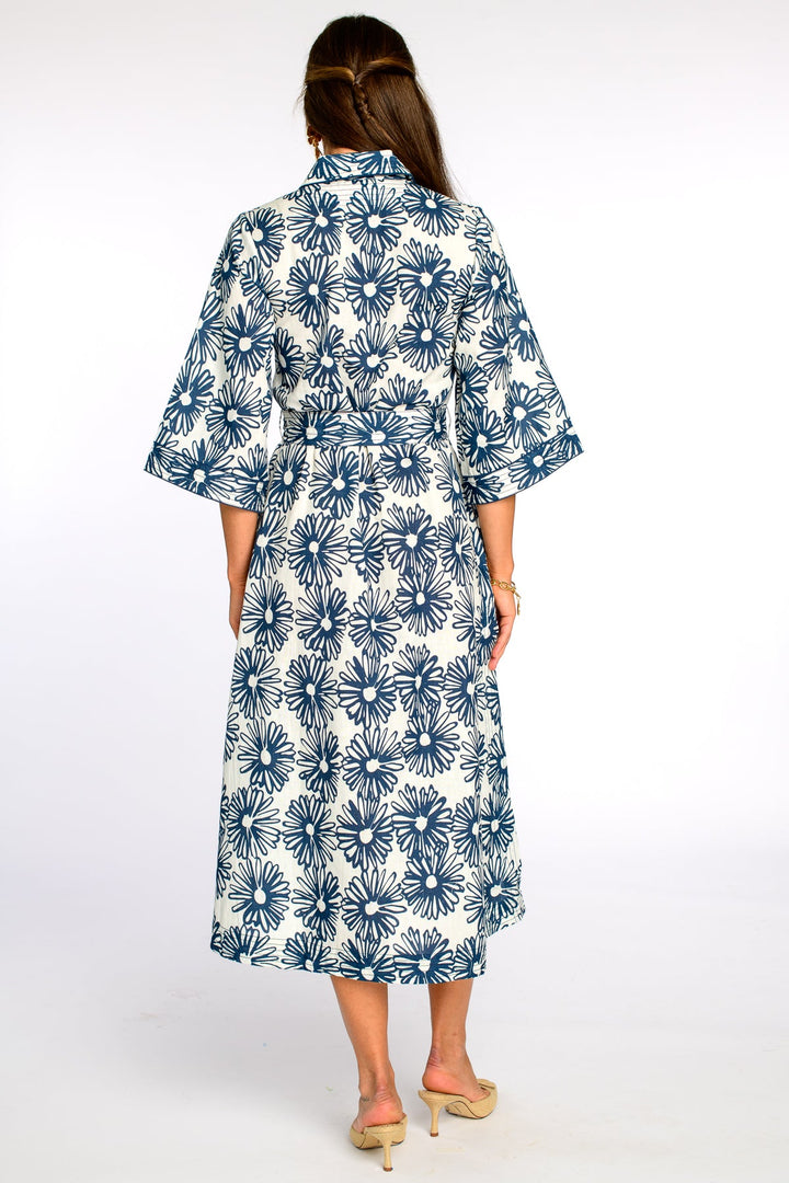 Talia Dress in Hand-Drawn Daisies