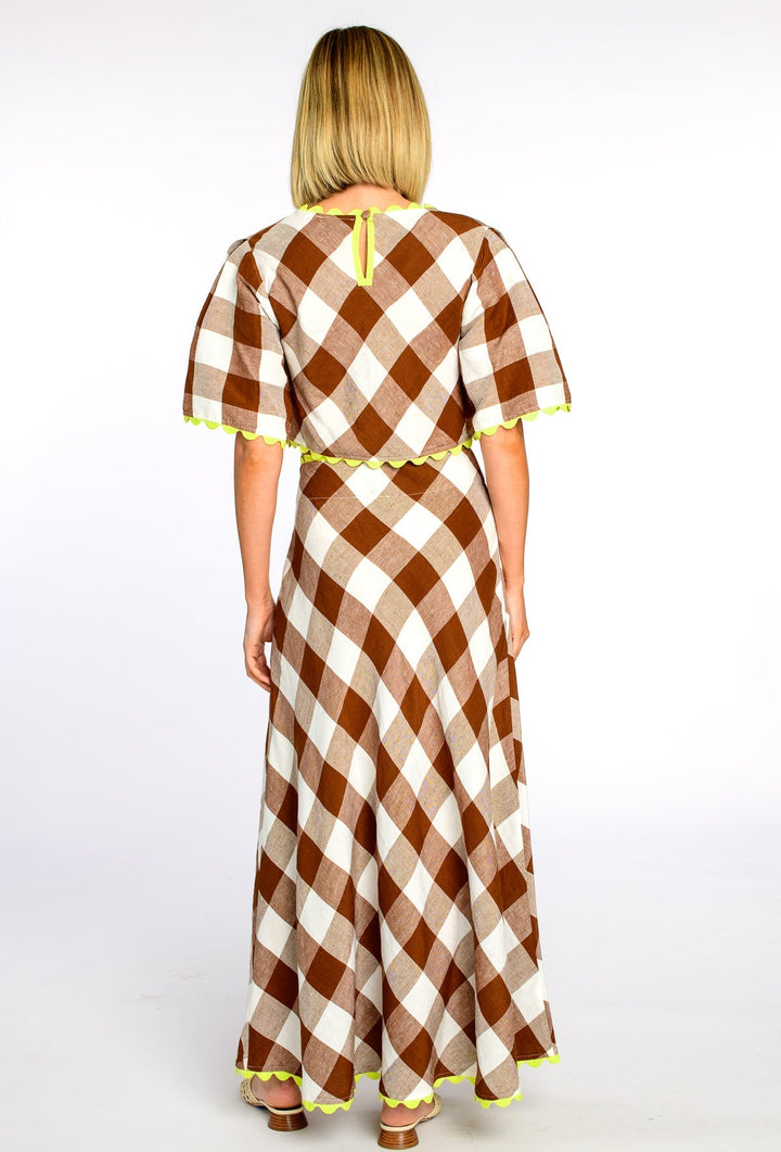 Paloma Top in Brown Gingham