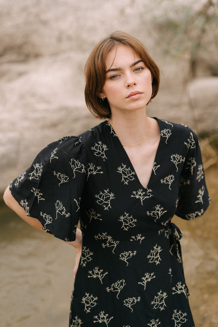Elara Chanderi Silk Midi Dress