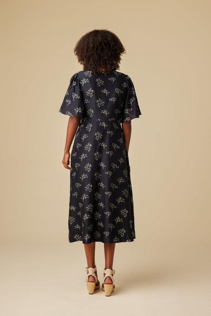Elara Chanderi Silk Midi Dress