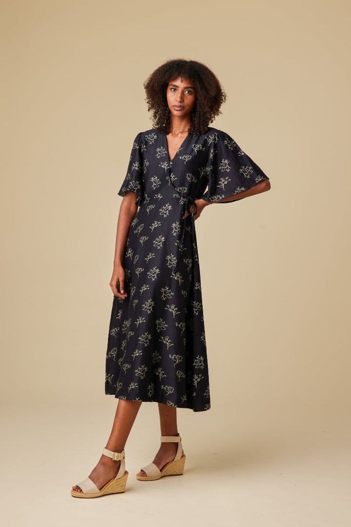 Elara Chanderi Silk Midi Dress