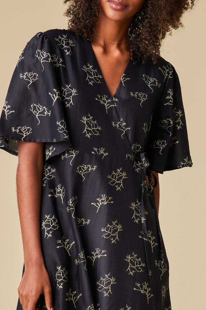 Elara Chanderi Silk Midi Dress