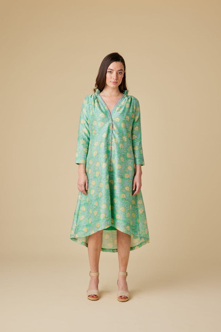 Esme Chanderi Silk Midi Dress