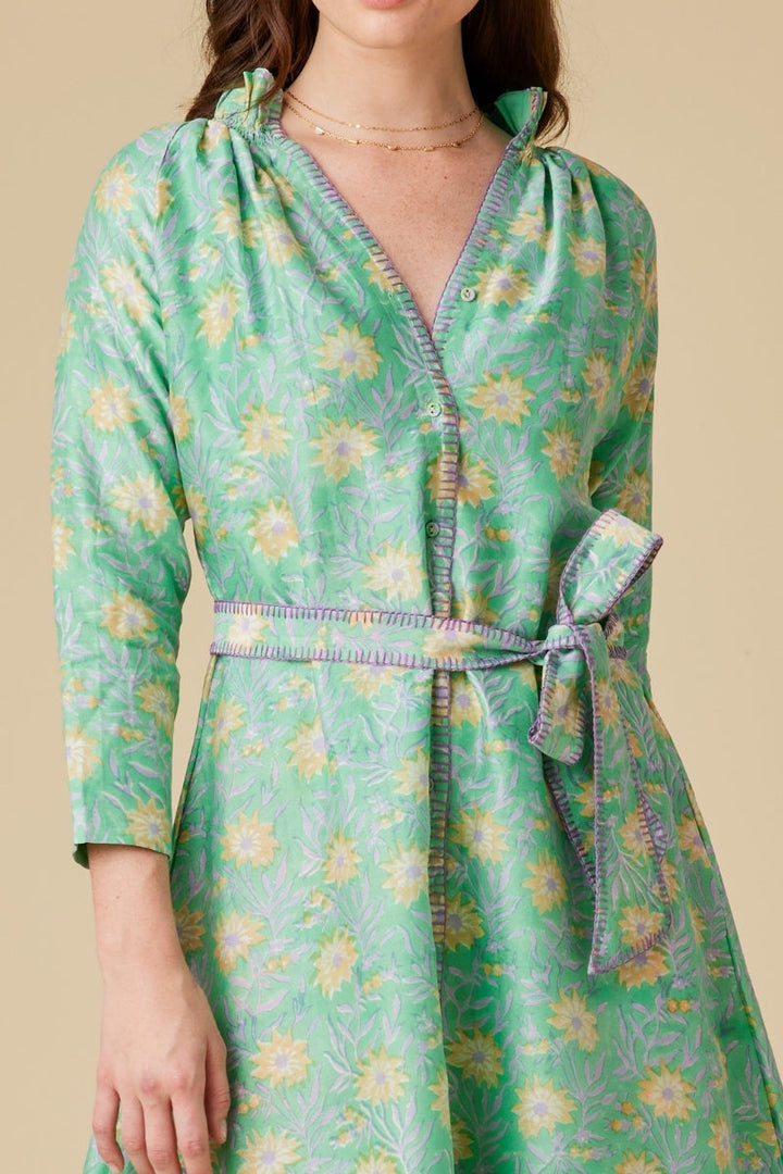 Esme Chanderi Silk Midi Dress