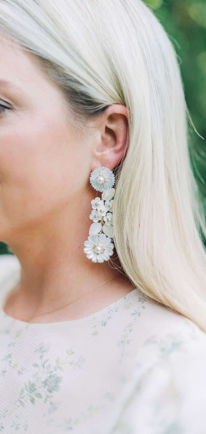 mother of pearl + flowers + pearl