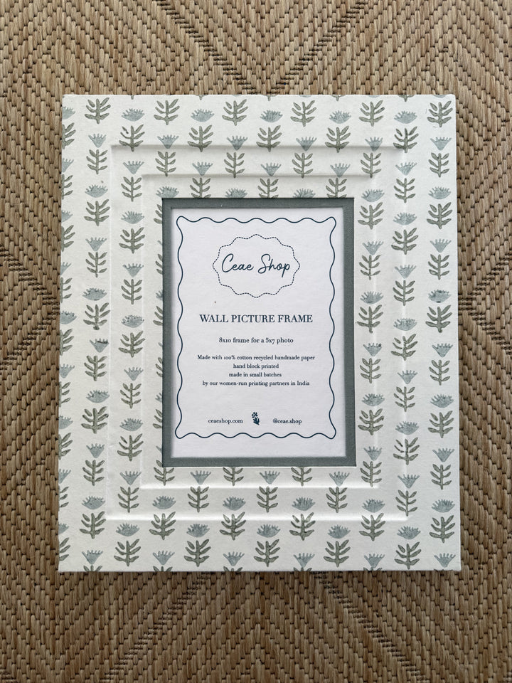 Block Printed Picture Frame in Claire Serene