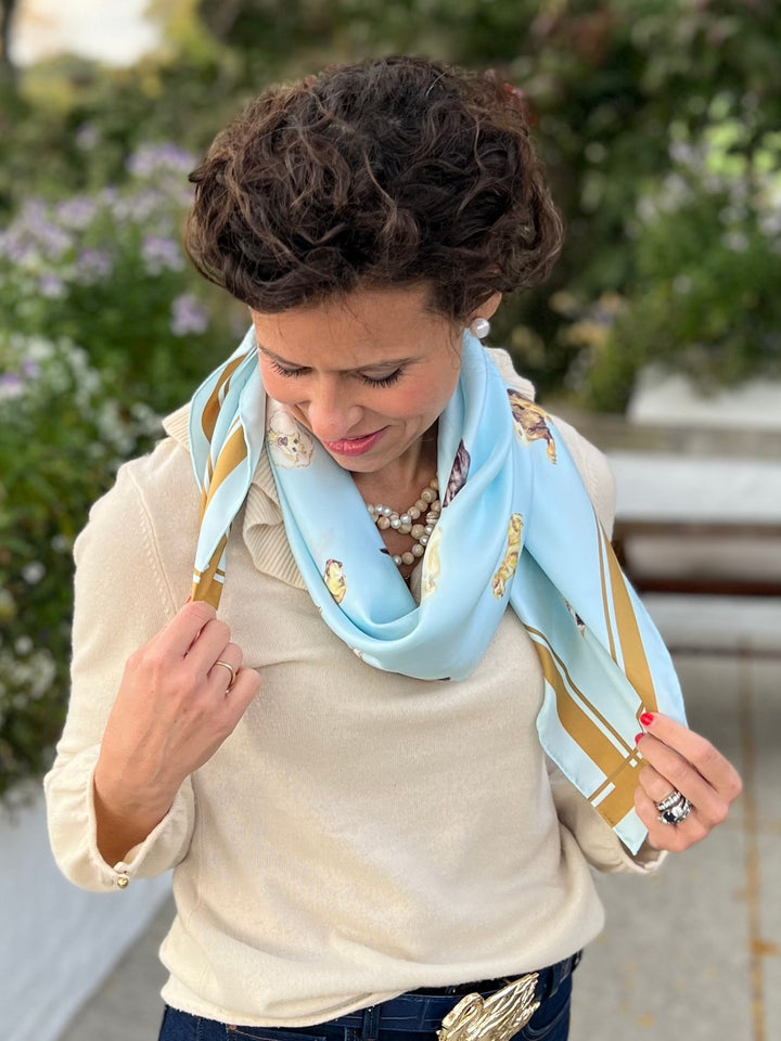 Ice Blue Pups Scarf