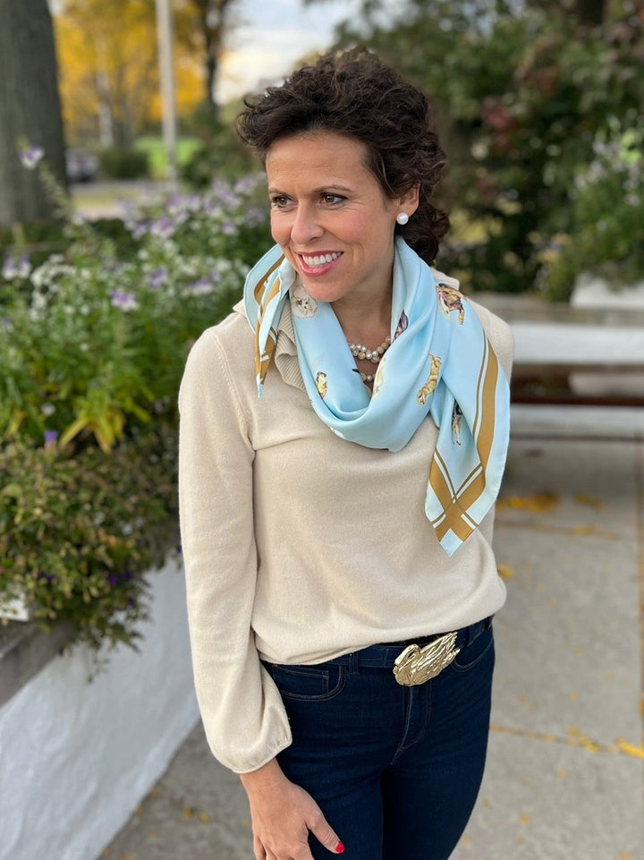 Ice Blue Pups Scarf