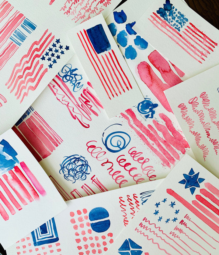 Abstract American Flag Pocket Square & Scarf