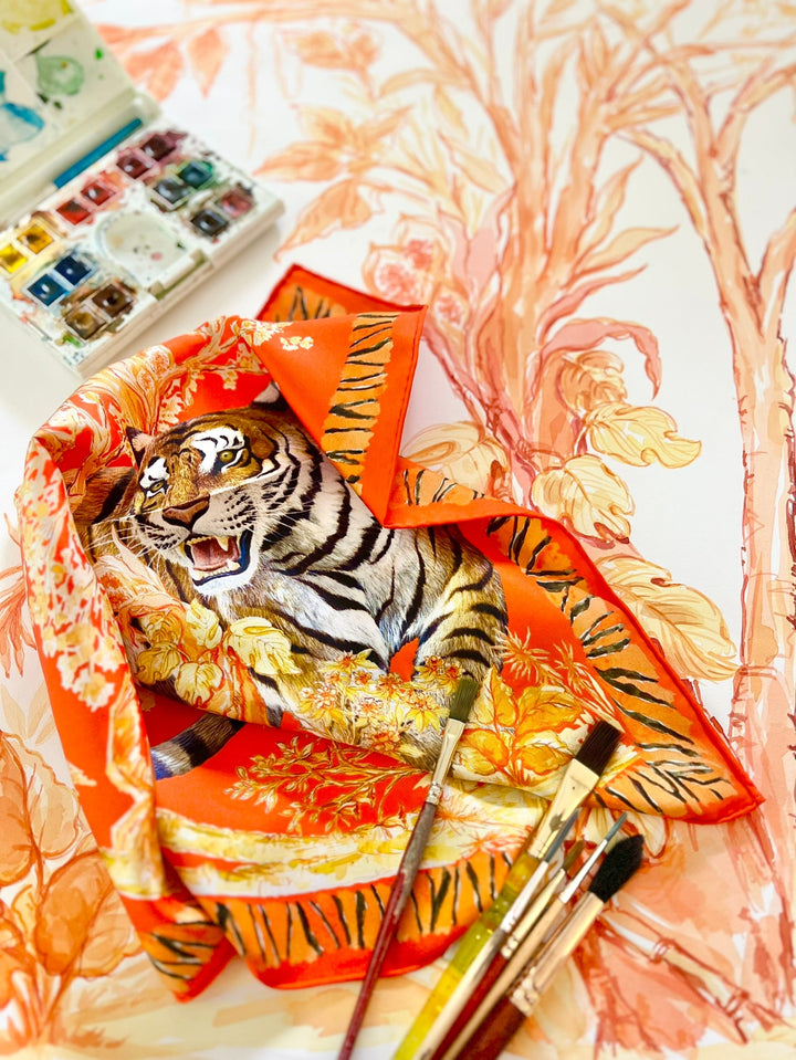 Bengal Tiger - John Ruthven Collaboration - and Pocket Square