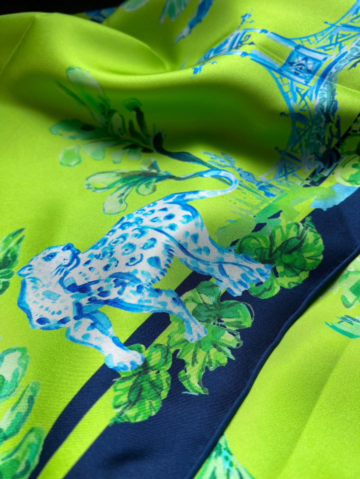 Apple Green Elephant Walk - Chinoiserie in the Jungle Scarf