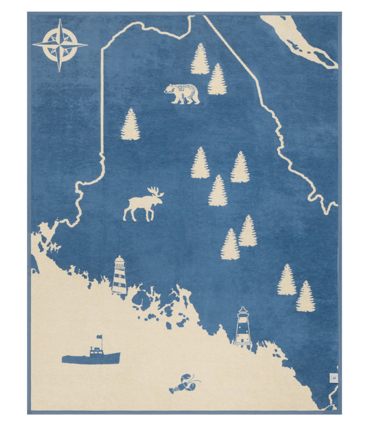 Maine Map Blanket