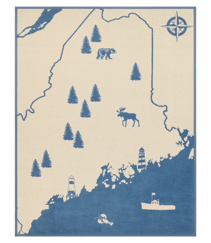 Maine Map Blanket