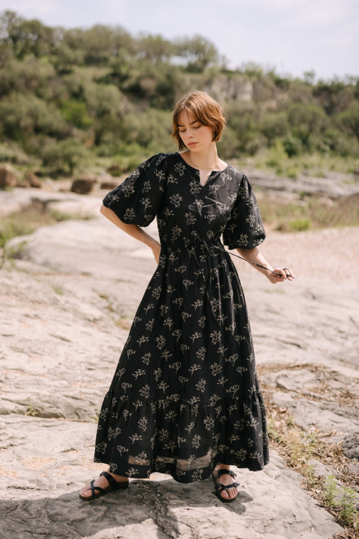 Mabel Chanderi Silk Maxi Dress