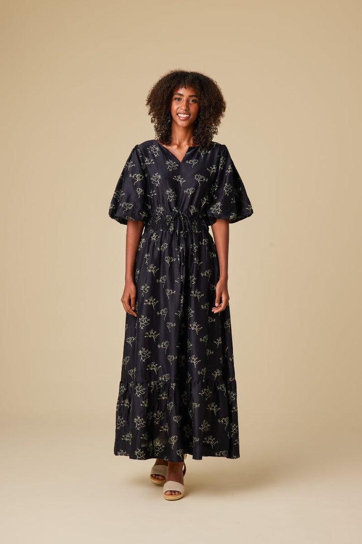 Mabel Chanderi Silk Maxi Dress