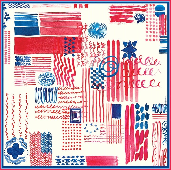 Abstract American Flag Pocket Square & Scarf