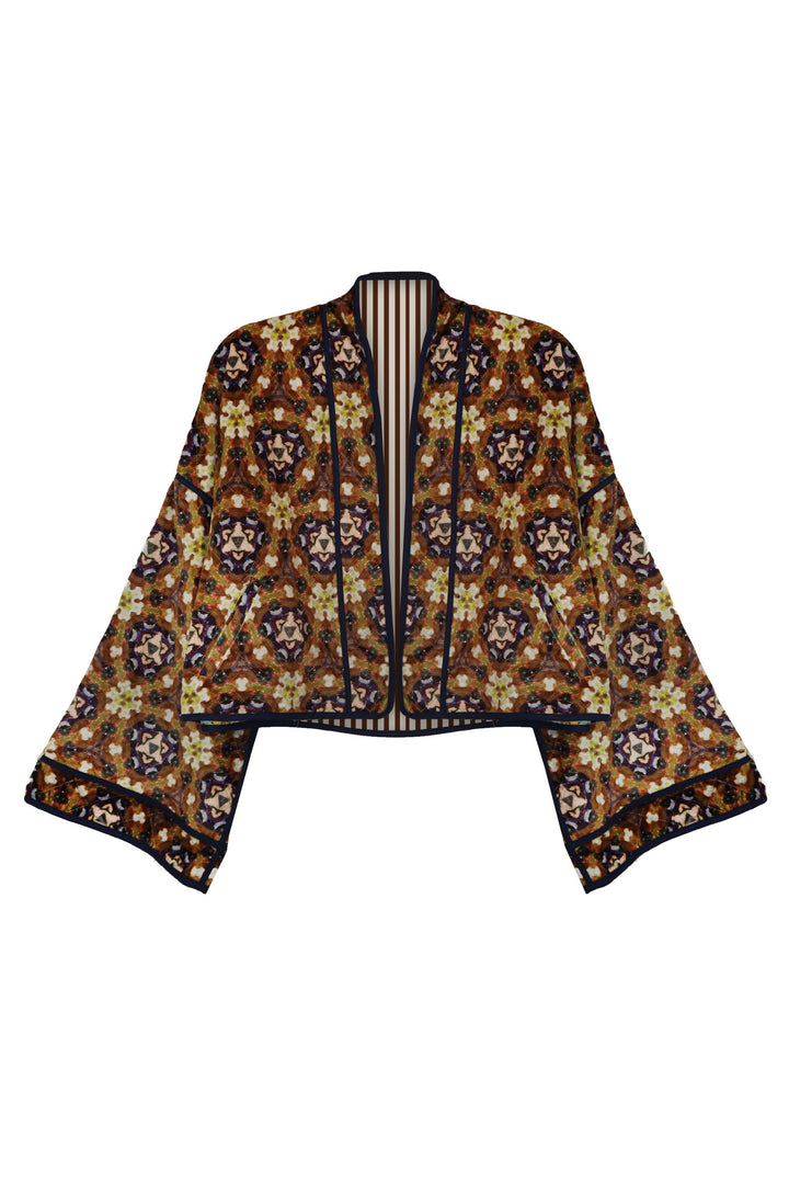 Porter Velvet Quilted Jacket - Chestnut Swirl