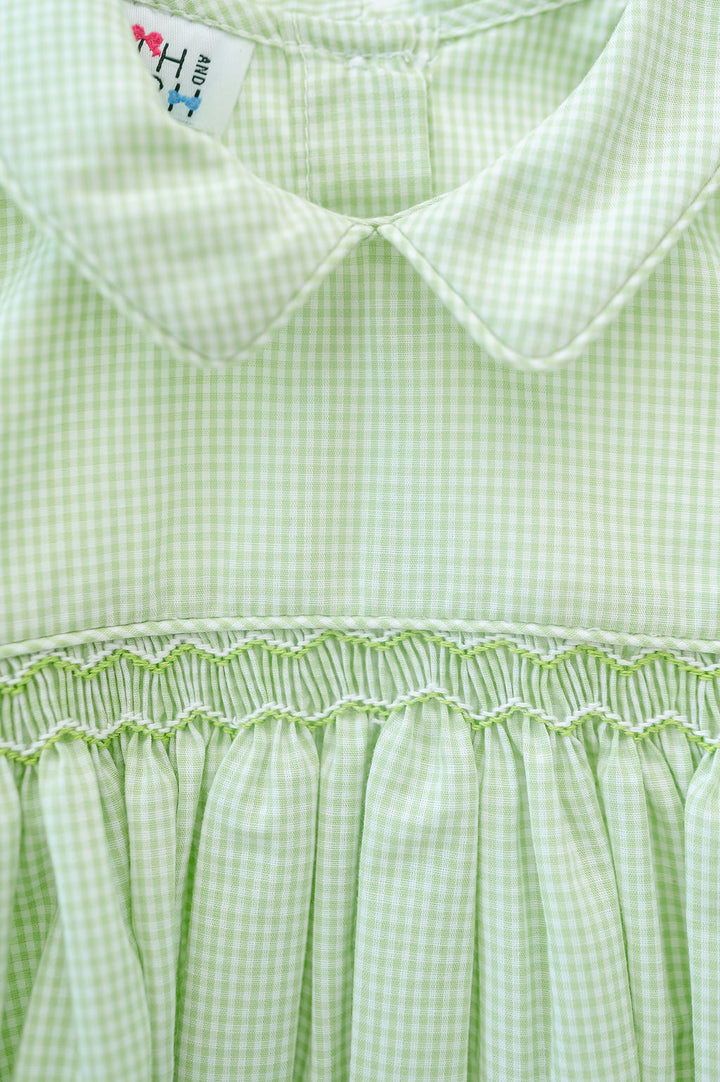Sage Green Smocked Arthur Bubble