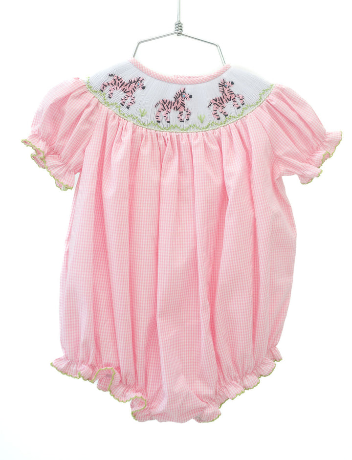 Zebras Smocked Birdie Bubble