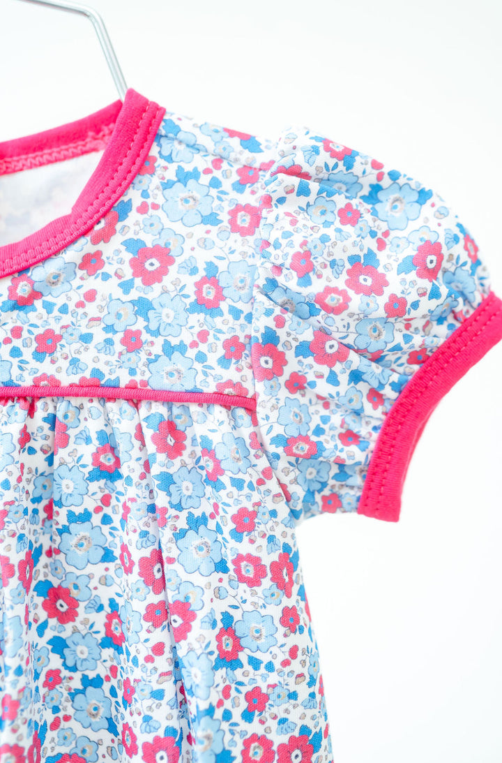 Periwinkle Poppy Floral Pima Catherine Dress