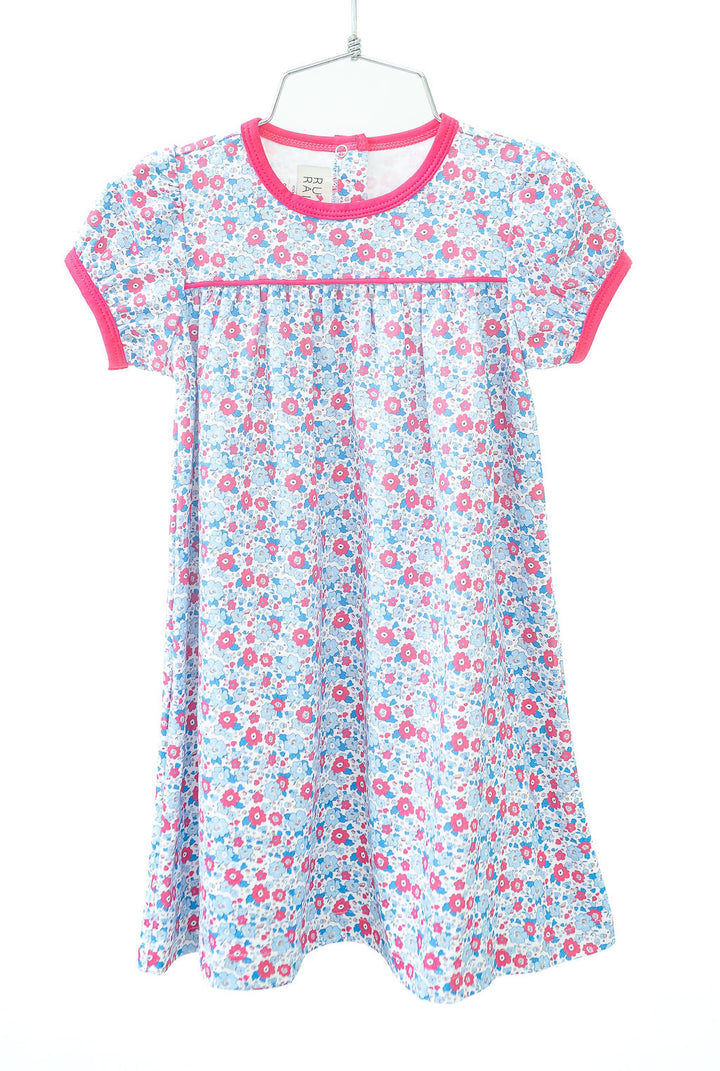 Periwinkle Poppy Floral Pima Catherine Dress