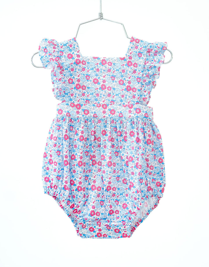 Periwinkle Poppy Floral Pinafore Bubble